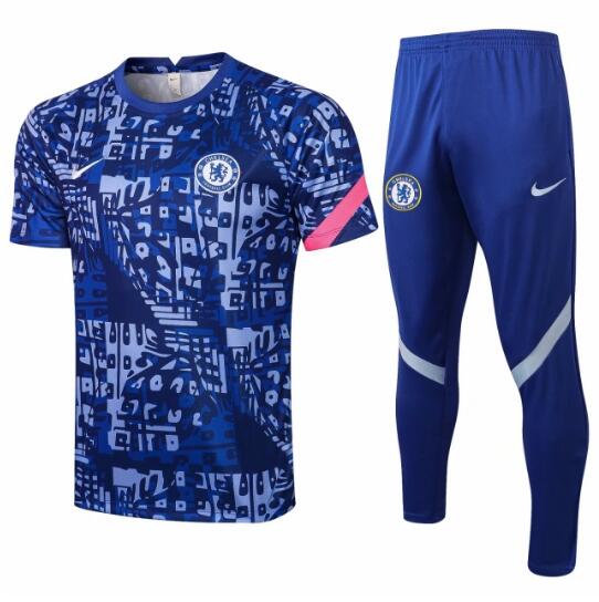 2021/22 Chelsea Blue Training Kits Shirt with Pants